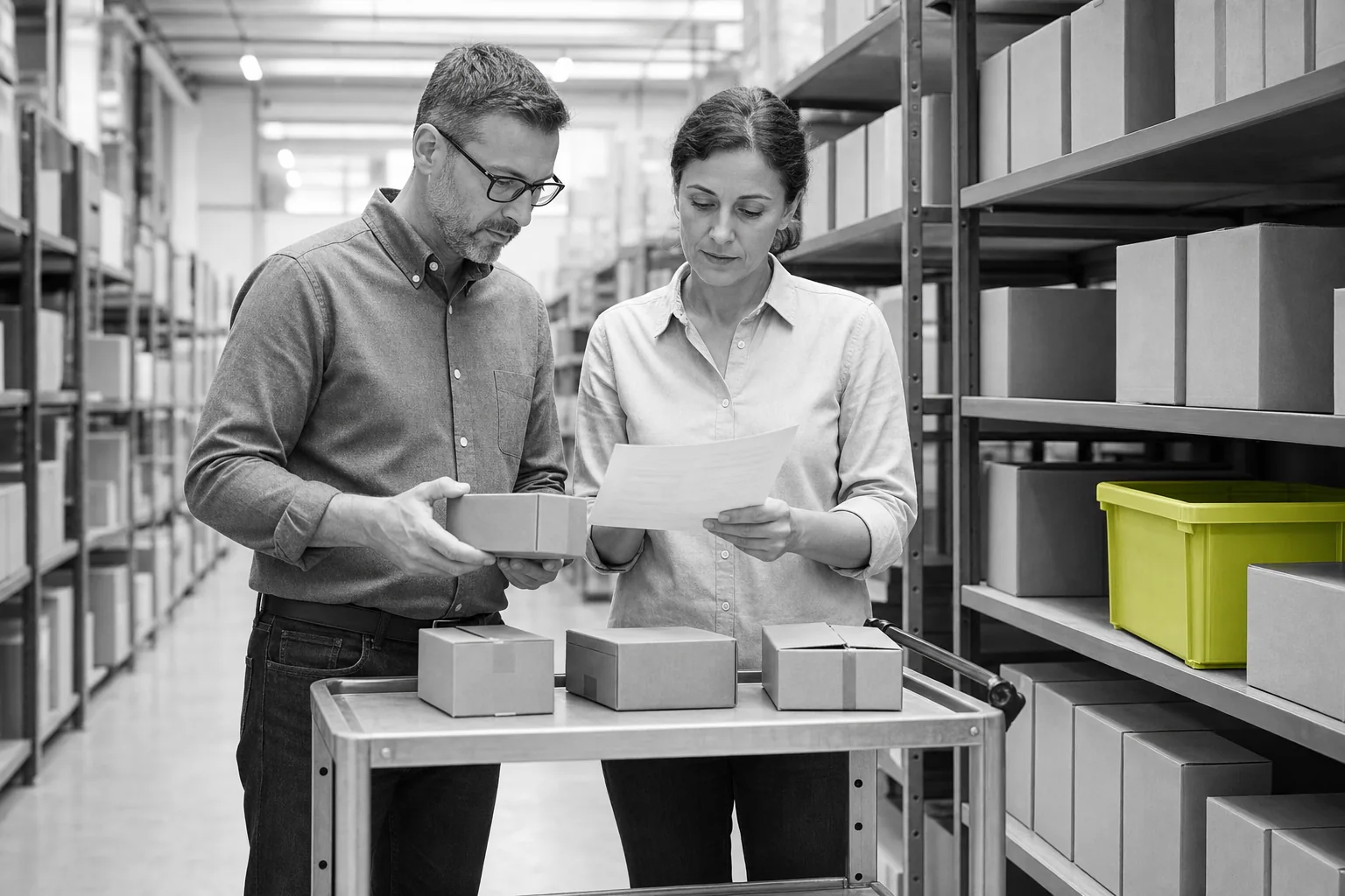 Product inventory organized in a distribution environment