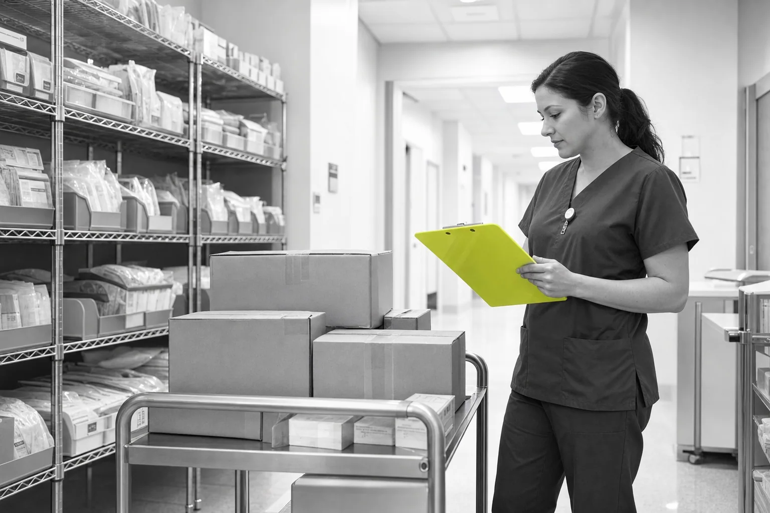 Healthcare supply procurement and business-document context