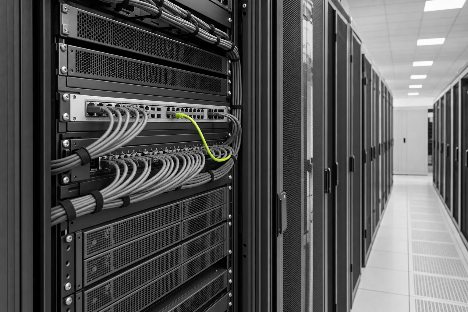 Enterprise infrastructure illustrating a protected business-data handoff